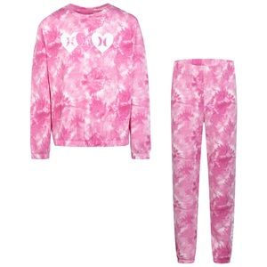 NWT Hurley Girls Fleece Crew and Jogger Set Size 10/12